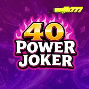 Tampilan utama permainan slot 40 Power Joker dengan simbol klasik dan latar belakang galaksi.